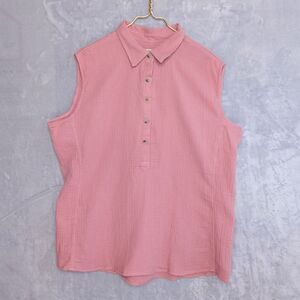 CANYON GUIDE OUTFITTERS Pink Gauzy Cotton Top Size XL Lightweight Layer Classic